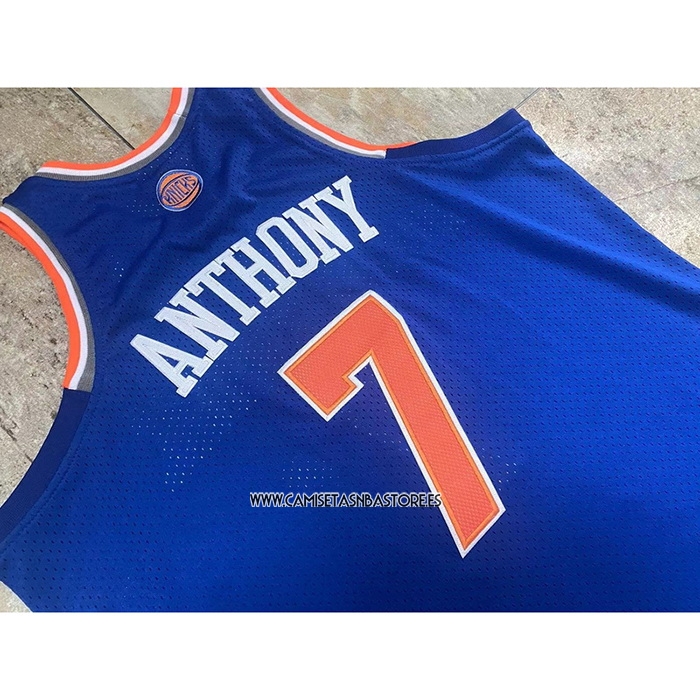 Carmelo Anthony NO 7 Camiseta New York Knicks Mitchell & Ness 2012-13 Azul